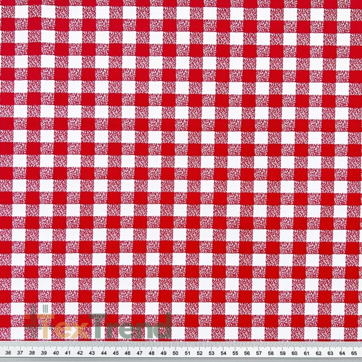 Baumwolle 100% Vichy-Karo rot-weiß  