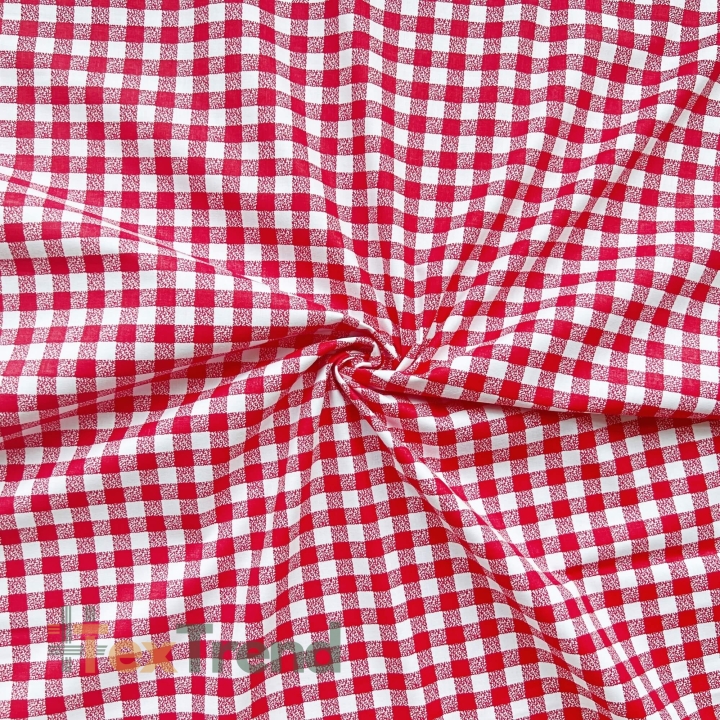 Baumwolle 100% Vichy-Karo rot-weiß  