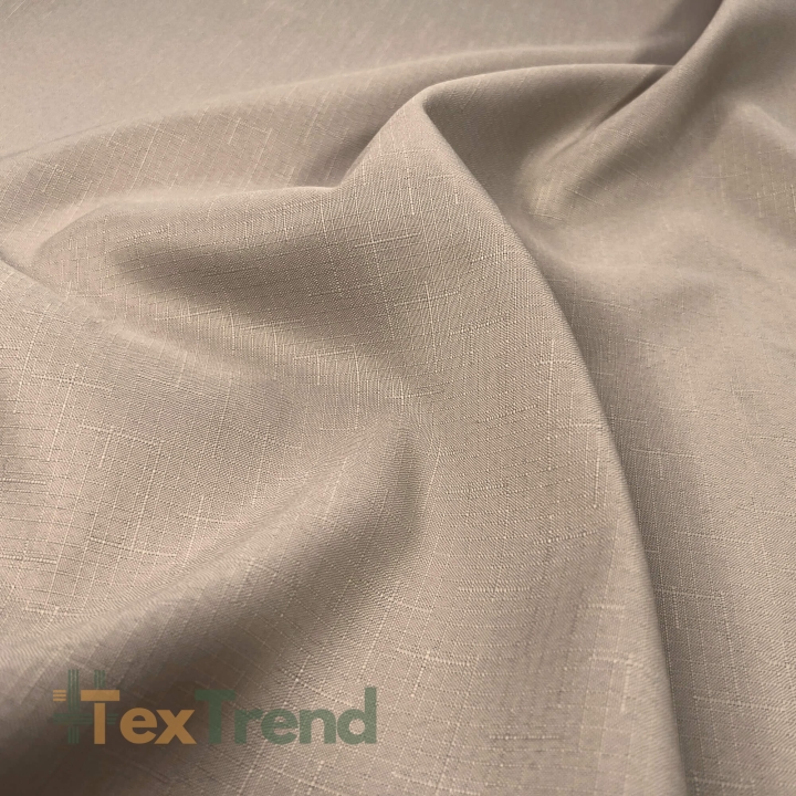 Tischdeckenstoff fleckenabweisend beige - Leinenmuster  
