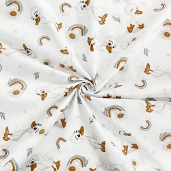 Baumwolle 100% Entenküken mit Kamille auf weißem Hintergrund  