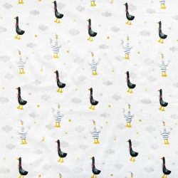 Baumwolle 100% Gänse in Pyjamas auf weißem Hintergrund