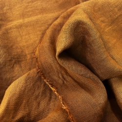Leinen Vorhangstoff - 380g - 145cm - Kürbisfarbe  