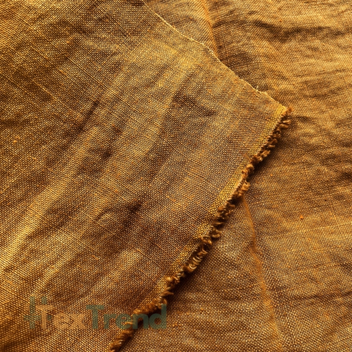 Leinen Vorhangstoff - 380g - 145cm - Kürbisfarbe  