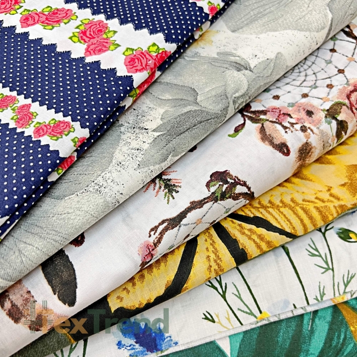 Baumwollstoffe 220cm, MIX Reste, Endstücke - 1kg  