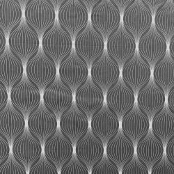 Baumwolle 100% silberne Kreisel auf grauem Hintergrund  