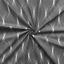 Baumwolle 100% silberne Kreisel auf grauem Hintergrund  