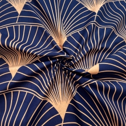 Baumwolle 100% orange-blau Fächer - 220cm  