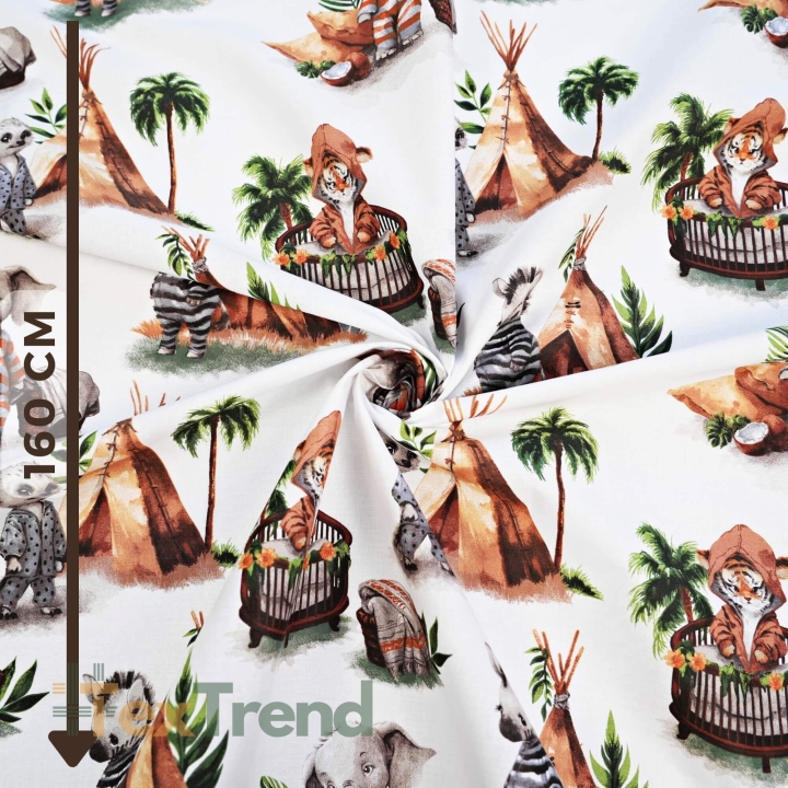 Baumwolle 100% afrikanische Tiere in Pyjamas