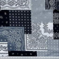 100% Baumwolle Patchwork schwarz-grau-weiß  