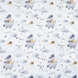 100% Baumwolle Tiere Dachs im Weltraum auf weißem Hintergrund  