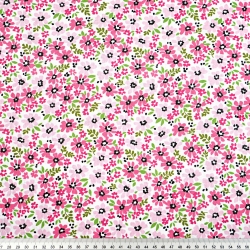 100% Baumwolle rosa Wiese auf weißem Hintergrund  