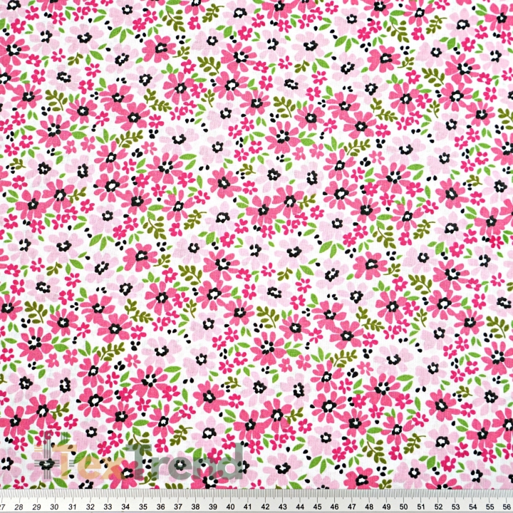 100% Baumwolle rosa Wiese auf weißem Hintergrund  