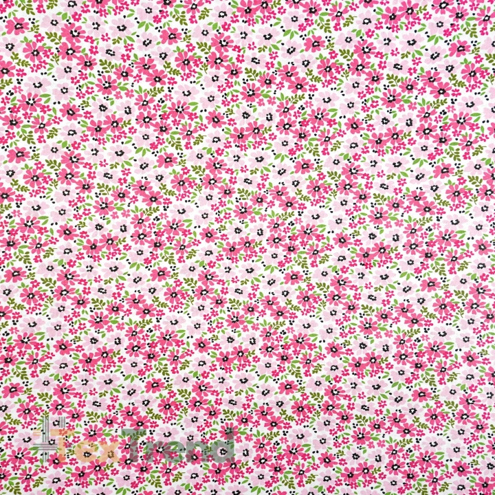 100% Baumwolle rosa Wiese auf weißem Hintergrund  