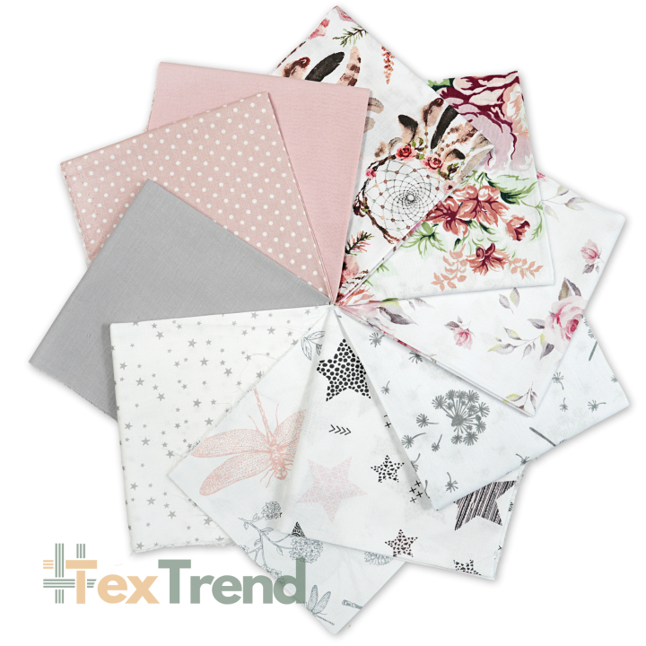 Patchwork-Stoffset 20 Stück 40 x 40 cm - pastell/Erwachsene  