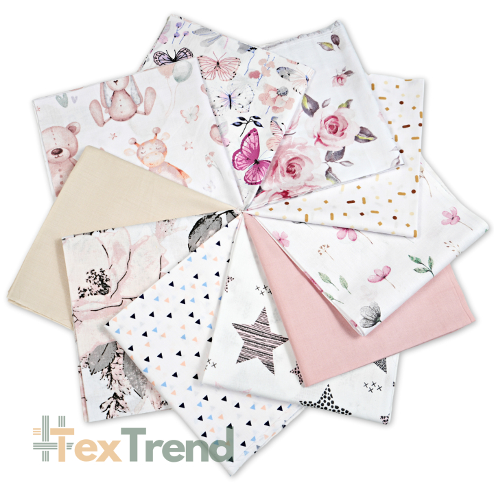 Patchwork-Stoffset 20 Stück 40 x 40 cm - pastell/Kinder  