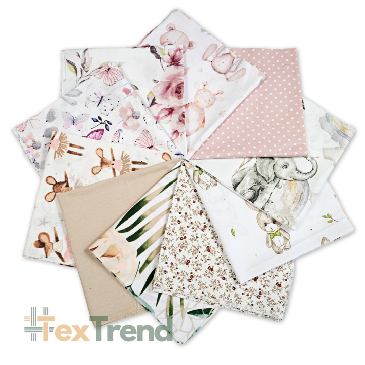 Patchwork-Stoffset 20 Stück 40 x 40 cm - pastell/Kinder  