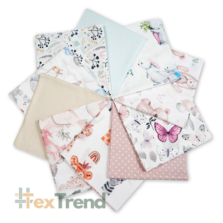 Patchwork-Stoffset 20 Stück 40 x 40 cm - pastell/Kinder  