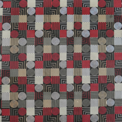 Baumwolle 100% Patchwork geometrisch mini schwarz-rot  