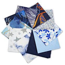 Patchwork-Stoffset 20 Stück 40 x 40 cm - blau/Erwachsene  