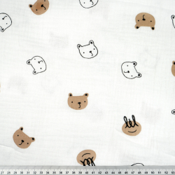 Doppel-Gaze mit gedruckten Bärenkopf-Konturen