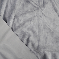 Minky Premium Sterne - grau (Dapple Gray)