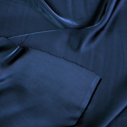 Armani Satin Stoff / Kunstseide - marineblau 41