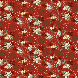 100% Baumwolle mit Weihnachtsmuster auf rotem Hintergrund