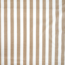 100% Baumwolle weiß-beige gestreift