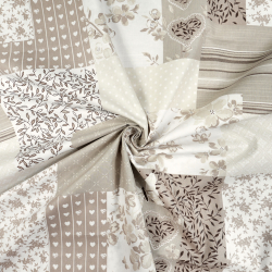 100% Baumwolle Patchwork beige-braun