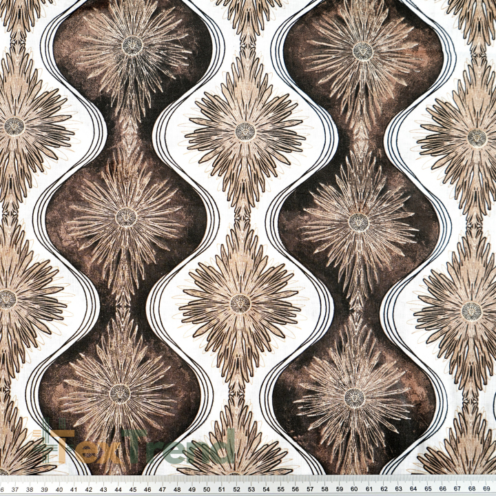 100% Baumwolle braunes Kaleidoskop-Muster  