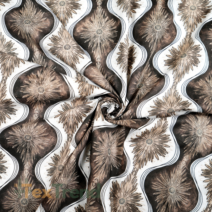 100% Baumwolle braunes Kaleidoskop-Muster  
