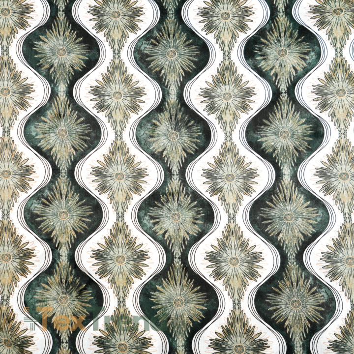 100% Baumwolle grünes Kaleidoskop-Muster  