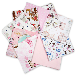 Patchwork-Stoffset 20 Stück 40 x 40 cm - lila/rosa/Mädchen  