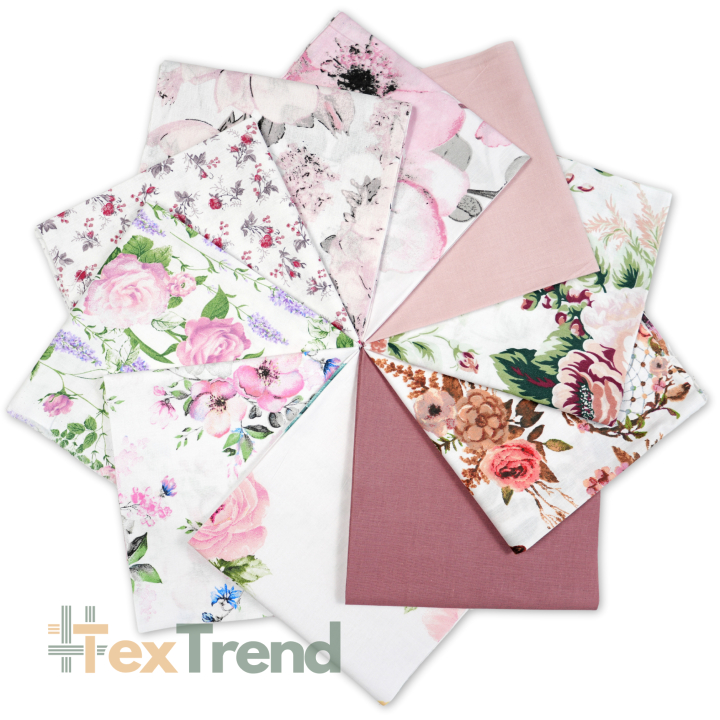 Patchwork-Stoffset 20 Stück 40 x 40 cm - lila/rosa/Erwachsene  