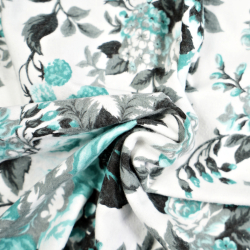 Flanell Rosen Zigeuner mint-grau  