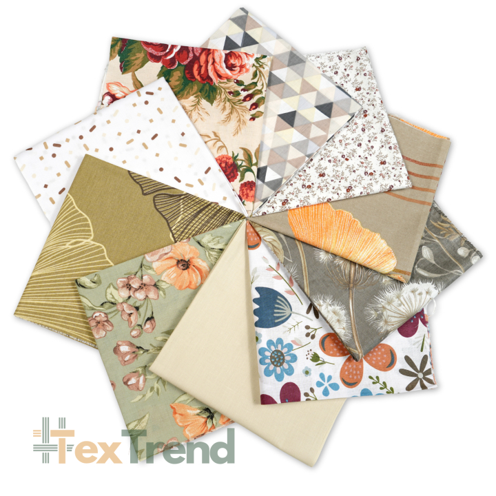 Patchwork-Stoffset 20 Stück 40 x 40 cm - beige/braun/Erwachsene  