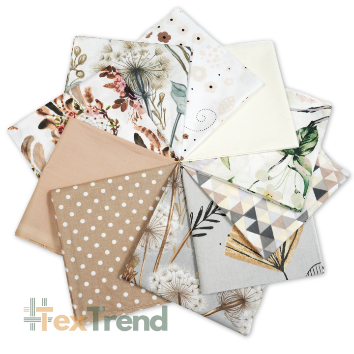 Patchwork-Stoffset 20 Stück 40 x 40 cm - beige/braun/Erwachsene  