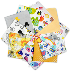 Patchwork-Stoffset 20 Stück 40 x 40 cm - gelb/orange/Mädchen  