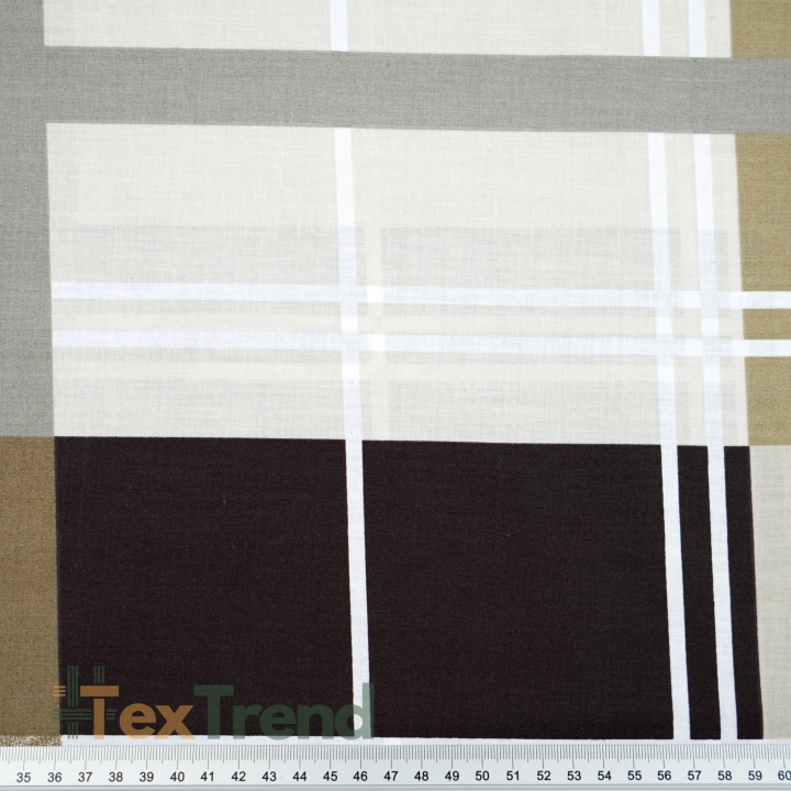 100% Baumwolle große beige-braune Karos - 220 cm  