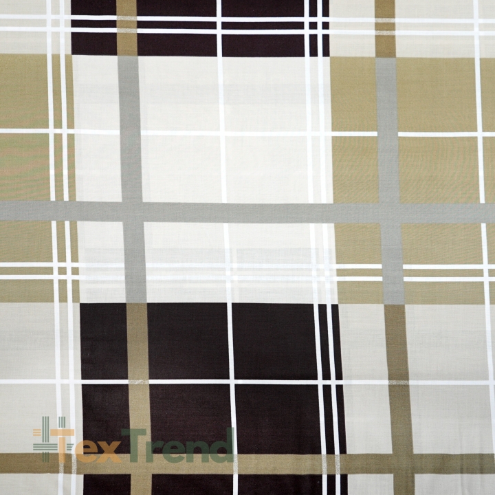 100% Baumwolle große beige-braune Karos - 220 cm  