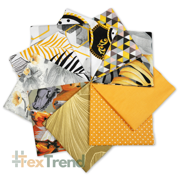 Patchwork-Stoffset 20 Stück 40 x 40 cm - gelb/orange/Erwachsene  