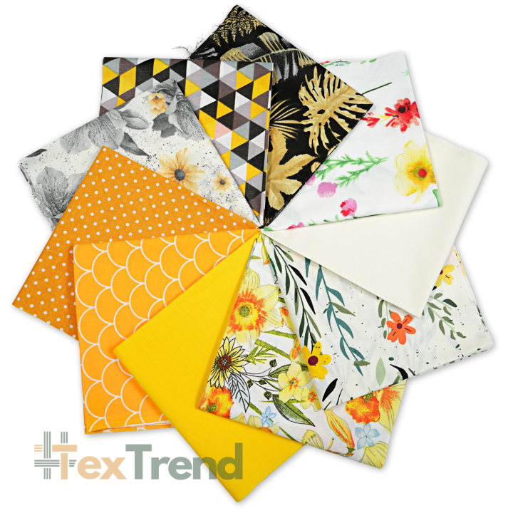 Patchwork-Stoffset 20 Stück 40 x 40 cm - gelb/orange/Erwachsene  