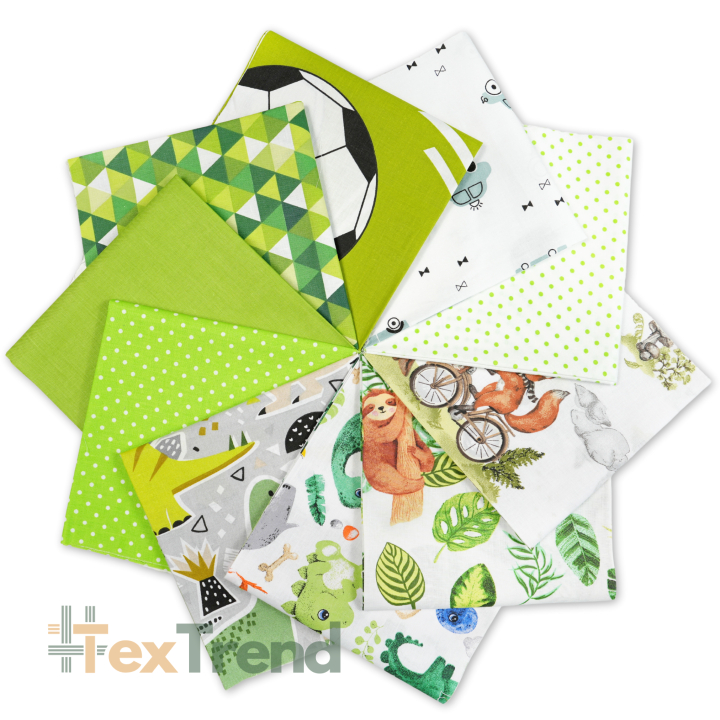 Patchwork-Stoffset 20 Stück 40 x 40 cm - grün/Junge  