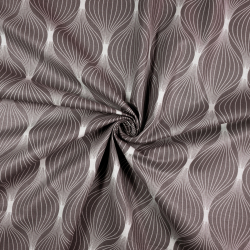 100% Baumwolle – beige Kreisel auf braunem Hintergrund