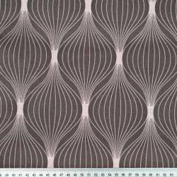 100% Baumwolle beige Punkte auf braunem Hintergrund