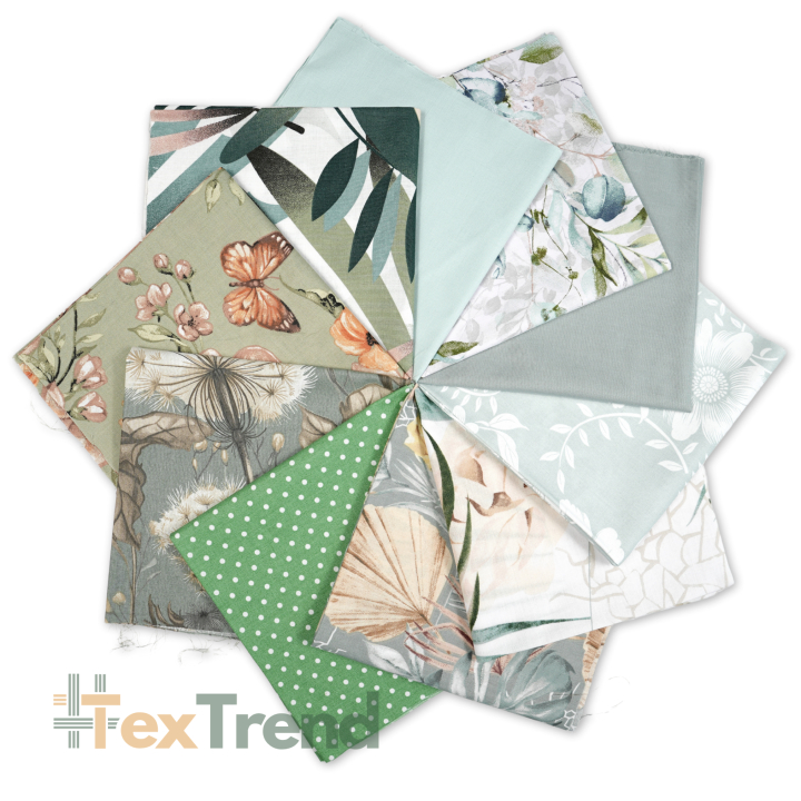 Patchwork-Stoffset 20 Stück 40 x 40 cm - grün/Erwachsene  