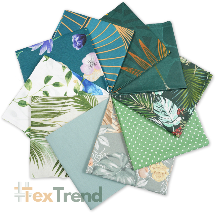 Patchwork-Stoffset 20 Stück 40 x 40 cm - grün/Erwachsene  