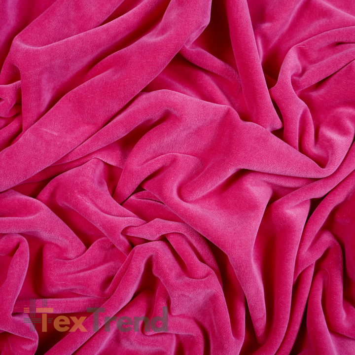 Baumwollvelours - himbeerrot