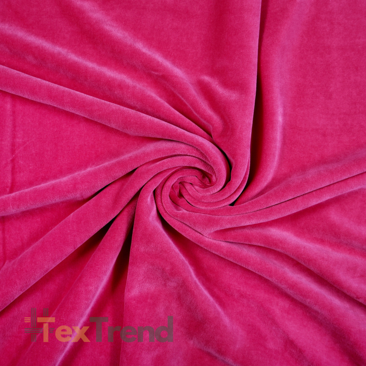 Baumwollvelours - himbeerrot