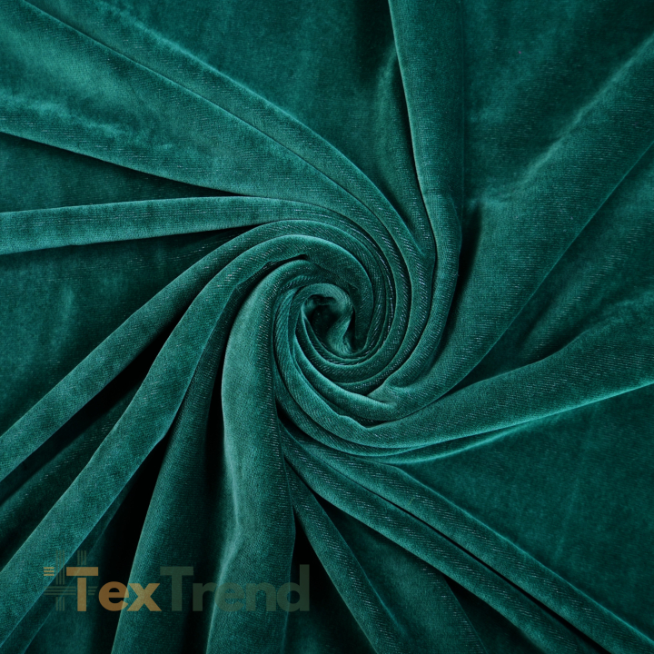 Baumwollvelours - Flaschengrün